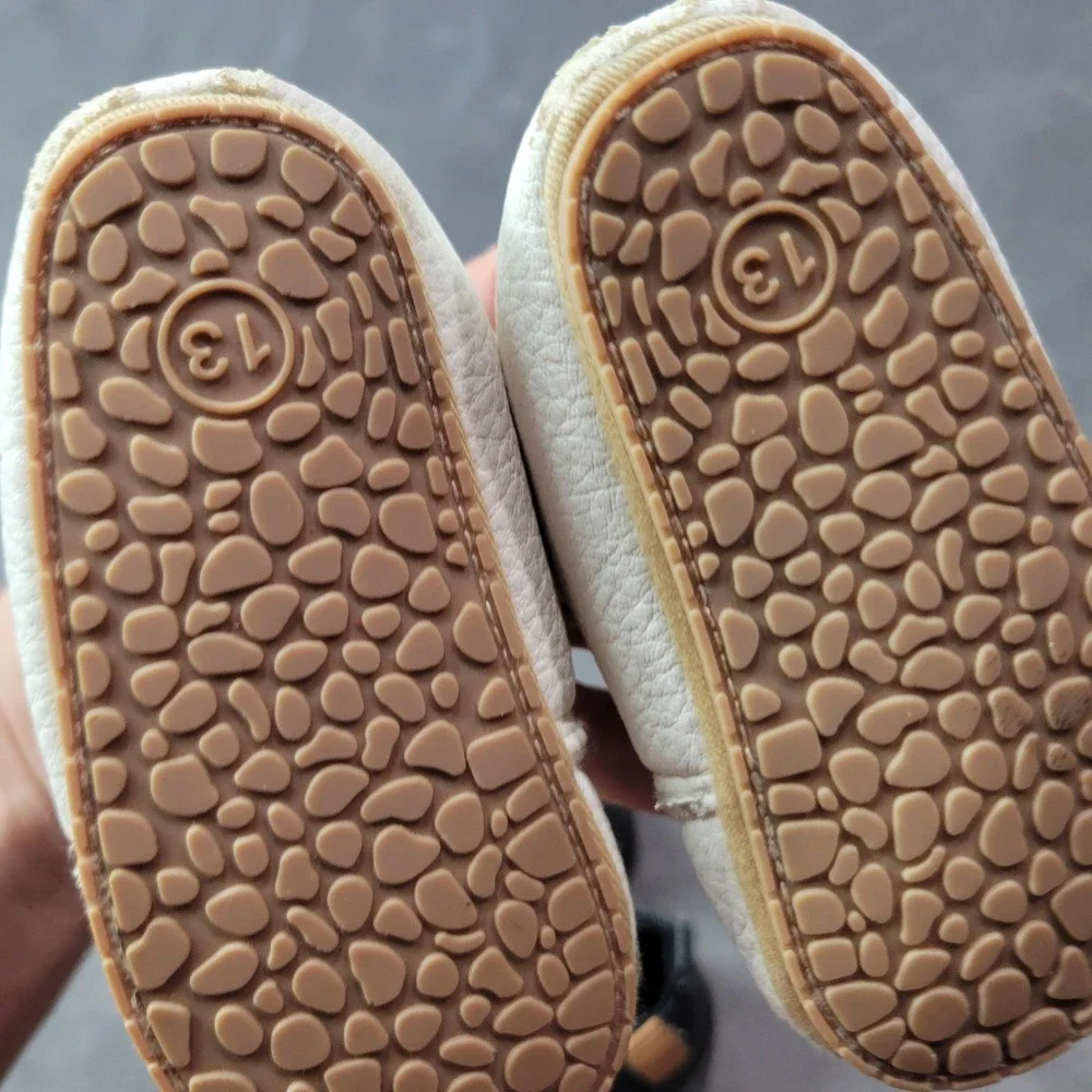 Baby Soft Sole Moccasins Bundle Black White Faux Leather Size 13 5in Minimalist